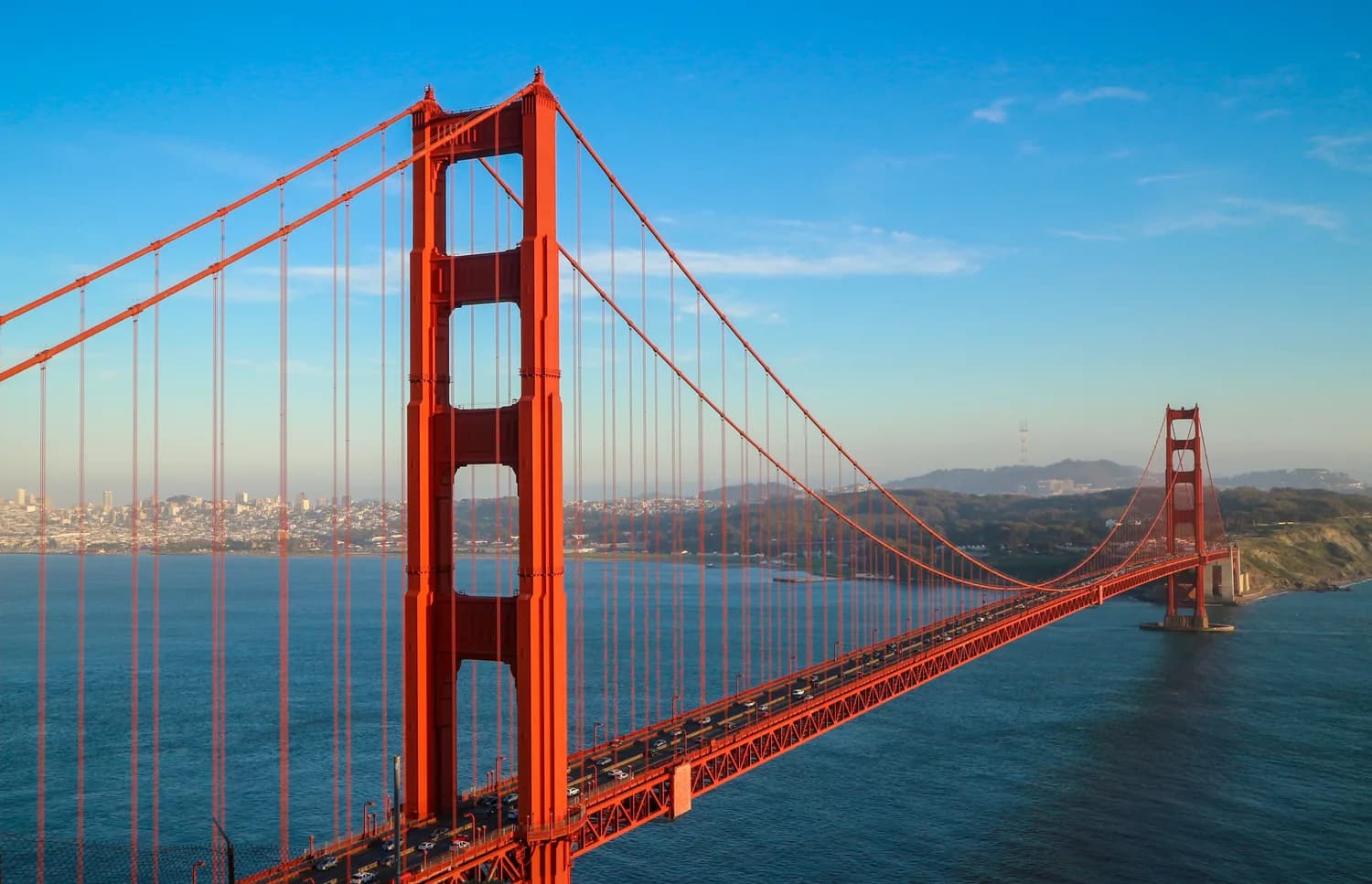 Golden Gate Bridge in San Francisco bei klarem Himmel